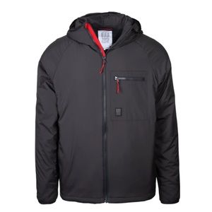 Topo Designs Puffer Hoodie in black, size medium